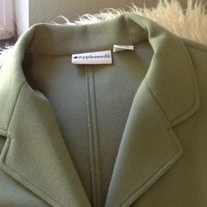 Unstructured knit jacket in sage green